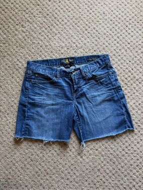 Lucky Brand Abbey Short Womens 6/28 Blue Denim Cutoff Frayed Hem Jean Shorts
